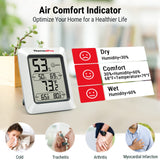 ThermoPro TP50 2 Pieces Digital Hygrometer Indoor Thermometer Room Thermometer and Humidity Gauge with Temperature Humidity Monitor