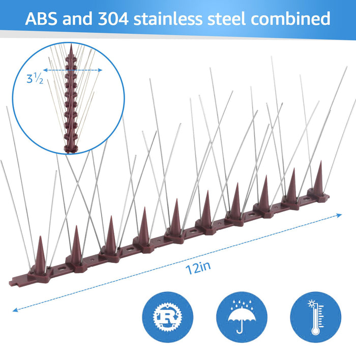 BORHOOD Bird Spikes, 16 Pack Bird Deterrent Spikes, Bird Repellent Devices Outdoor, Bird Spikes for Pigeons and Other Small Birds, Cats Squirrels Raccoons for Fence Roof Windowsill