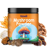 Mushroom Powder Blend (75 Servings), Ten Mushroom Supplement with Lions Mane, Reishi, Cordyceps, Chaga, Mushroom Powder for Coffee Alternative, Matcha| Energy, Focus, Immune Support