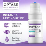 Optase Dry Eye Intense Drops - Preservative Free for Long Lasting Relief Artificial Tears To Relieve Severe Symptoms Multidose Bottle Step 3 Hydrate .33 fl oz, 300 Doses