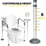 Toilet Safety Rail - Adjustable Detachable Toilet Safety Frame with Handles Heavy-Duty Toilet Safety Rails Stand Alone - Toilet Safety Rails for Elderly, Handicapped - Fits Most Toilets