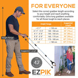 EZPIK 43" Foldable Grabber Reacher Tool for Seniors - Grabbers for Elderly Grab It Reaching Tool Heavy Duty Pickup Trash Picker Upper Tool - Claw Grabber Stick for Reaching Aids, Weed Gripper 2-Pack