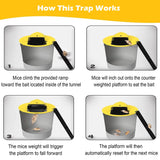 Mouse Trap Bucket Flip Lid，Mouse Rat Trap Bucket Lid，Auto Reset Multi Catch Humane Rat Trap for Indoor Outdoor | 5 Gallon Bucket Compatible | Mice Mouse Trap Bucket Lid (3Pack)