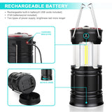 4 Pack Camping Lanterns Camping Accessories USB Rechargeable and Battery Powered 2-in-1 LED Lanterns, Hurricane Lights with Flashlight and Magnet Base for Camping, Hiking, Emergency