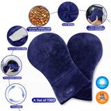 REVIX Microwavable Therapy Mittens for Hands and Fingers Pain Relief, Moist Heat Hand Warmers Gloves for Hand Stiff, Soreness, Arthritis, Carpal Tunnel, Natural Unscented Heating Mitts (1 Pair)