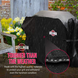 Grillman Premium Grill Cover for Outdoor Grill, BBQ Cover, Rip-Proof, Waterproof, Large Top Heavy Duty Grill Cover for Outside Grill, Barbecue Cover & Gas Grill Covers (58" L x 24" W x 48" H, Black)