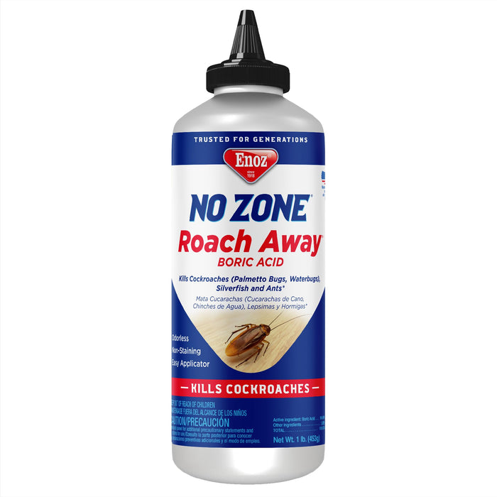 Enoz No Zone Roach Away Boric Acid Powder, Kills Cockroaches, Silverfish, and Ants