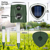 Outdoor Solar Animal Repeller, 360° Ultrasonic Animal Repeller, Animal Deterrent Rodent Repeller with 3-Side Motion Activated Flashing Lights,Solar Powered Dog Repellent for Cat Raccoon Rabbit Deer