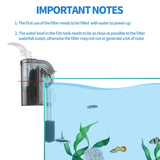 Boxtech Aquarium Hang On Filter - Power Waterfall Suspension Oxygen Pump - Submersible Hanging Activated Carbon Biochemical Wall Mounted Fish Tank Filtration Water (5-10 Gal)