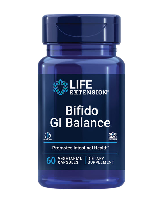 Life Extension Bifido GI Balance - Probiotics Bifidobacterium Longum BB536 (2 Billion CFU) Supplement – Support Healthy Gut & Digestive Health – Gluten-Free, Vegetarian – 60 Capsules