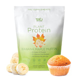 TRU Plant Based Protein Powder, BCAA, EAA, 20g Vegan Protein, 100 Calories, 27 Vitamins, No Artificial Sweeteners 25 Servings (Banana Maple Muffin)