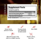 Codeage Grass Fed Beef Thymus Supplement Superfood, Freeze Dried, Non-Defatted, Desiccated Thymus & Liver Pills, Glandulars Meat, Pasture Raised Beef Vitamins, Non-GMO, 180 Capsules