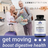 Luma Nutrition Probiotics 60 Billion CFU with Prebiotics - Probiotics for Women - Probiotics for Men - Formulated for Digestive Health - 60 Capsules