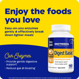 Enzymedica Digest Basic, Digestive Enzymes for Sensitive Stomachs, Offers Fast-Acting Gas & Bloating Relief, 90 Count