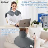 JKMAX 2lb Large Heating Pad for Neck and Shoulders - 10 Heat Settings, 6 Timer Settings, Auto-Off - 17"x23" Gifts for Women Men Mom Dad