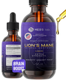 Lions Mane Mushroom Supplement - Organic Lions Mane Extract - Herbs Brain Supplement - Natural Lion's Mane Drops - Immune Defense - Made in USA - Memory Supplement for Brain 4 Fl Oz