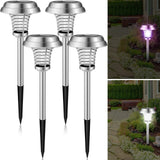 4 Pcs Solar Bug Zapper Waterproof Outdoor Mosquito Zapper Mosquito Killer and Lighting Mosquito Repellent Lamp for Indoor Outdoor Use Garden Patio, Purple and White Light (Silver, Stainless Steel)