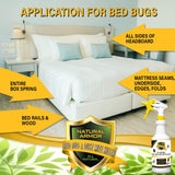 Bed Bug & Dust Mite Killer Natural Spray Treatment for Insects - Mattresses, Covers, Carpets & Furniture - Fast Extended Protection. Pet & Kids Safe - No Toxins or Chemicals 128 oz Gallon