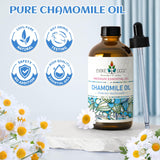 EVOKE OCCU Chamomile Essential Oil 4 Oz, Pure Chamomile Oil for Skin Hair Diffuser Candle Soap Making- 4 FL Oz