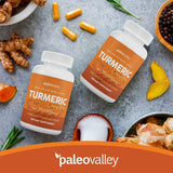 Paleovalley - Organic Turmeric Complex - Full Spectrum Organic Turmeric with Health-Supportive Superfoods - 3 Pack (168 Veggie Capsules) - Support Joints, Immunity, Brain and Heart Health