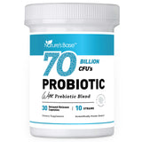 NATURE'S BASE Probiotics 70 Billion CFU - 10 Strains Including Lactobacillus Plantarum & Lactobacillus Acidophilus Probiotic - Prebiotics and Probiotics for Women & Men's Digestive Health (30 Caps)