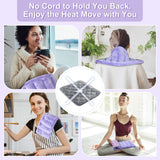 SuzziPad Microwave Heating Pad for Pain Relief, 7x18 Microwavable Heating Pads for Cramps, Muscle Ache, Joints, Neck Shoulder, Bean Bag Moist Heat Pack, Warm Compress, Purple