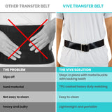 Vive Transfer Gait Belt (60"x2") - Assist Device with Quick Release Metal Buckle - Easy to Clean Wipeable and Waterproof- Medical Supply for Seniors, Elderly and Bariatric- Physical Therapy and Nurses