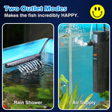 Fish Tank Filter for 10-40 Gallon Tank, U-V Aquarium Filter Rainfall Submersible Green Clean Machine 120GPH Internal Filter for Betta Turtle Freshwater Saltwater Tank Crystal Clear Green Killing