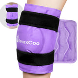 RelaxCoo XXL Knee Ice Pack Wrap Around Entire Knee After Surgery, Reusable Gel Ice Pack for Knee Injuries, Large Ice Pack for Pain Relief, Swelling, Knee Surgery, Sports Injuries, 2 Pack Purple