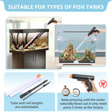 hygger Aquarium Gravel Cleaner Kit, Fish Net Aquarium Cleaning Brush, Patented Water Changer Gravel Vacuum Fish Tank Sand Cleaner Kit Aquarium Siphon Vacuum Cleaner with Water Hose Controller Clamp