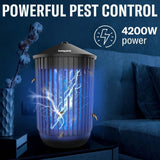 Upgraded 2024 Bug Zapper + Attractant - Best Effective 5200V Mosquito Killer Lamp - Electric Insect Fly Zapper Trap, Waterproof Indoor & Outdoor - 20W Bright Light Bulb for Backyard, Patio