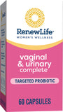 Renew Life Women's Wellness Vaginal and Urinary Probiotic and Cranberry Supplement, Probiotic Supplement for Urinary, Digestive Health, Dairy, Soy and gluten-free, 3.5 Billion CFU 60 Ct