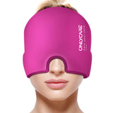 ONLYCARE Migraine Relief Cap, Upgraded Odorless Migraine Ice Head Wrap, Headache Relief Hat for Migraine, Hot Pink