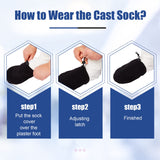 Jiuguva Cast Toe Covers and Socks for Women Men 4 Pack Nonslip Cast Toe Cover Cast Sock Toe Cover Protector to Keep Warm, Fits Ankle, Leg and Foot Cast (Dark Blue, Black)