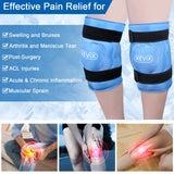 REVIX 20" XXXL Ice Pack for Knee Replacement Surgery - Gel Knee ice Packs for Injuries Reusable, Ice Knee Wrap with Cold Compression for Pain Relief, Sports Injuries, ACL, Swelling, Set of Two