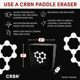 CRBN Pickleball Paddle Eraser, Best Carbon Fiber Pickle Ball Racket Cleaner, Fast & Easy Rubber Bar to Remove Ball Residue, Dirt, & Minor Scrapes/Scratches - Patent Pending - 2 Pack