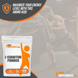 BULKSUPPLEMENTS.COM L-Carnitine Powder - Carnitine Supplement, L Carnitine 1000mg, Carnitine Powder - Amino Acids Supplement, Energy Support - Gluten Free, 1g per Serving, 1kg (2.2 lbs)