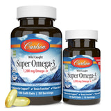 Carlson - Super Omega-3 Gems, 1200 mg Omega-3 Fatty Acids with EPA and DHA, Wild-Caught Norwegian Fish Oil Omega 3 Supplement, Sustainably Sourced Omega 3 Fish Oil, 100+30 Softgels