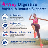 Innate Vitality Women's Probiotics, 120 Billion CFU, 32 Tested Strains, Probiotics for Women, Yeast Control, Vaginal pH Support, Prebiotics, Digestive Enzymes, Cranberry, Once Daily 30 Veggie Capsules