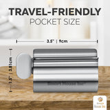 Toothpaste Squeezer Tube Roller Stainless Steel Tube Squeezer Rollers, Saves Toothpaste, Creams, Puts an end to Waste - Simple and Practical (Silver)