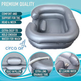 Circa Air Inflatable Hair Washing Basin For Bedridden - Wash Hair In Bed With Inflatable Shampoo Basin. Portable Shampoo Bowl With Pillow For Extra Comfort. The Perfect Inflatable Sink For Locs Detox