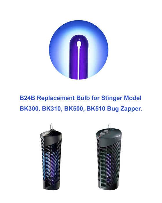 B24B Bug Zapper Replacement Bulb Compatible with Stinger Model BK300,BK310,BK500,BK510, BK600, 24W 10.2 Inch Black Light for Insect Killer, 1 Pack