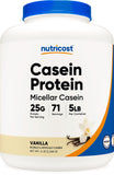 Nutricost Casein Protein Powder 5lb Vanilla - Micellar Casein, Gluten Free, Non-GMO