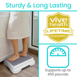 Vive Bath Shower Step Stool (4.5") - Slip Resistant, Stackable, Indoor/Outdoor - Safety Stepping Stool Bathroom Aid for Handicap, Elderly, Seniors, Bathtub, High Beds, Kitchens - Nonslip