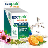 EZC Pak On The Go Immune System Booster with Echinacea, Vitamin C and Zinc for Immune Support (Pack of 6)