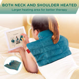 Weighted Heating Pad for Neck and Shoulders, Comfytemp 2.2lb Large Electric Heated Neck Shoulder Wrap for Pain Relief - FSA HSA Eligible, 9 Heat Settings, 11 Auto-Off, Stay on, Backlight - 19"x22"