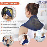 REVIX XL Neck Ice Pack for Injuries Reusable, Hot and Cold Pack for Neck and Shoulders Pain Relief, Office Neck Pressure, Sprains, Ice Gel Pack for Muscles Spasms & Inflammation, Navy