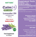 NATTURA Calm Aid Lavender Oil Pills - 500mg -60 Softgels - 100% Natural, Helps Reduce Stress, Calming for Body & Mind, Non-GMO, Certified Kosher