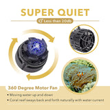 hygger Mini Wave Maker Aquarium Magnetic DC Powerhead with LED Display Controller for Saltwater Freshwater Tank GPH Circulation Pump 26 to 55 Gallon Black