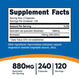 Nutricost Quercetin 880mg, 240 Vegetarian Capsules with Bromelain (165mg) - 120 Servings (440mg Quercetin Per Cap) - Gluten Free, Non-GMO